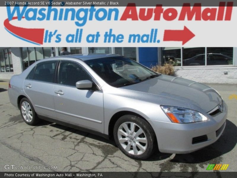 Alabaster Silver Metallic / Black 2007 Honda Accord SE V6 Sedan