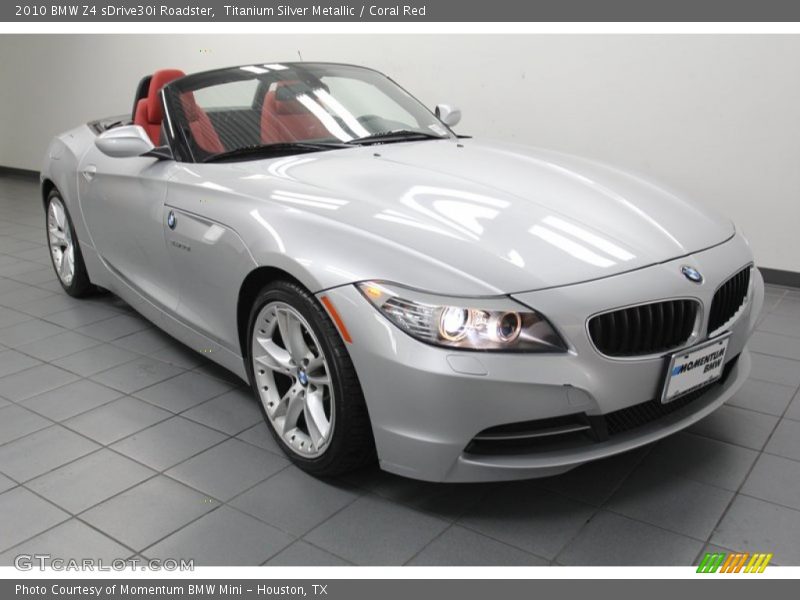 Titanium Silver Metallic / Coral Red 2010 BMW Z4 sDrive30i Roadster