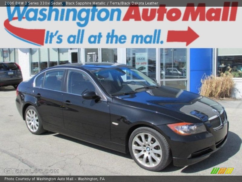 Black Sapphire Metallic / Terra/Black Dakota Leather 2006 BMW 3 Series 330xi Sedan