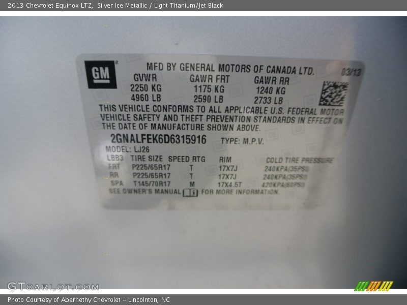 Silver Ice Metallic / Light Titanium/Jet Black 2013 Chevrolet Equinox LTZ