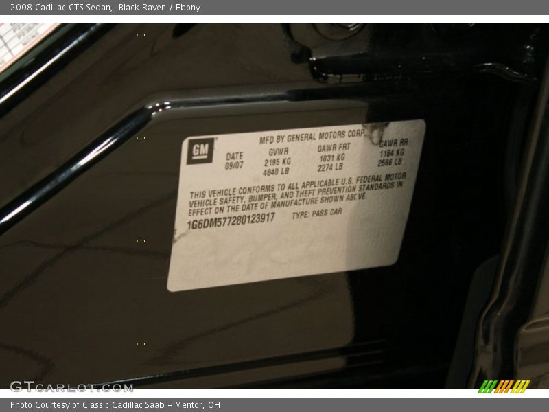 Black Raven / Ebony 2008 Cadillac CTS Sedan