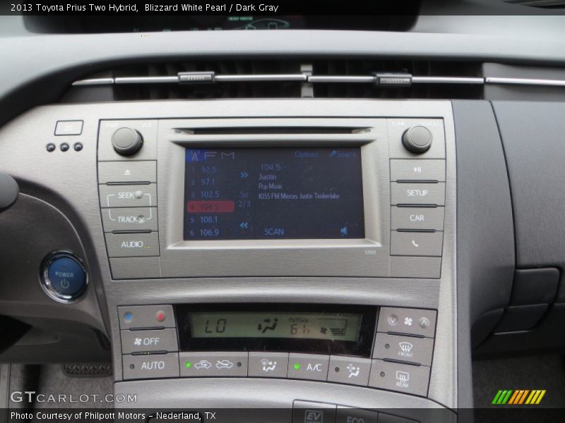 Blizzard White Pearl / Dark Gray 2013 Toyota Prius Two Hybrid