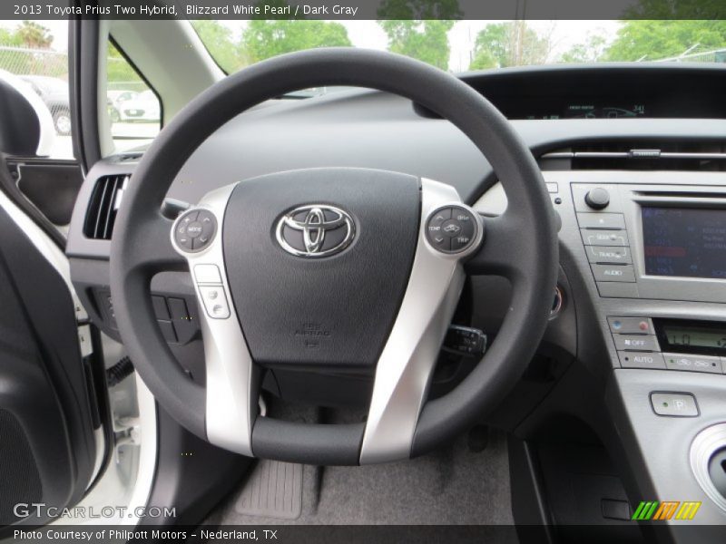 Blizzard White Pearl / Dark Gray 2013 Toyota Prius Two Hybrid