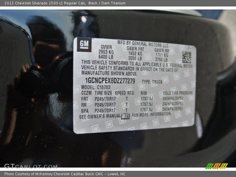 Black / Dark Titanium 2013 Chevrolet Silverado 1500 LS Regular Cab