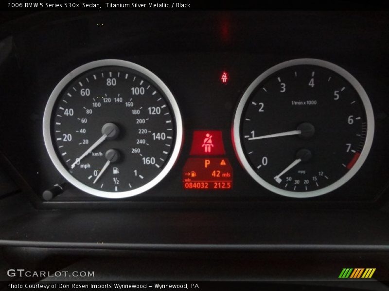 Titanium Silver Metallic / Black 2006 BMW 5 Series 530xi Sedan