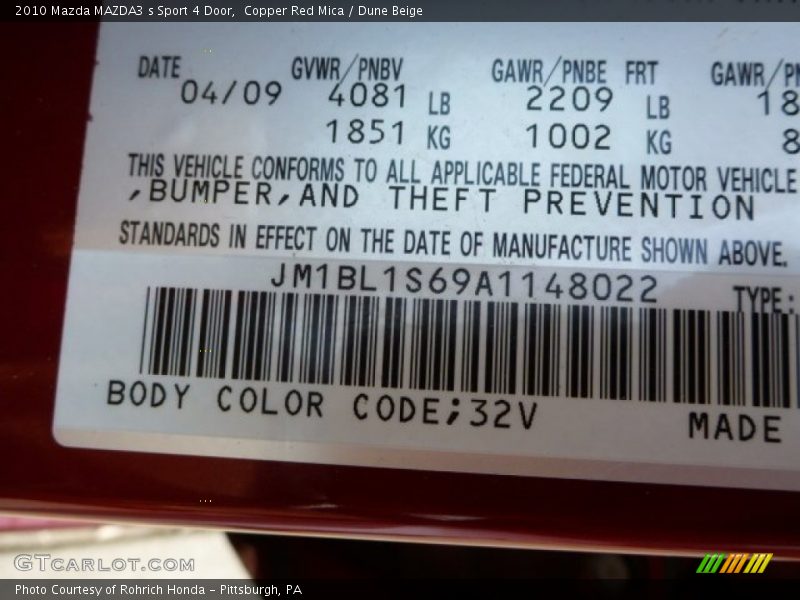 Copper Red Mica / Dune Beige 2010 Mazda MAZDA3 s Sport 4 Door