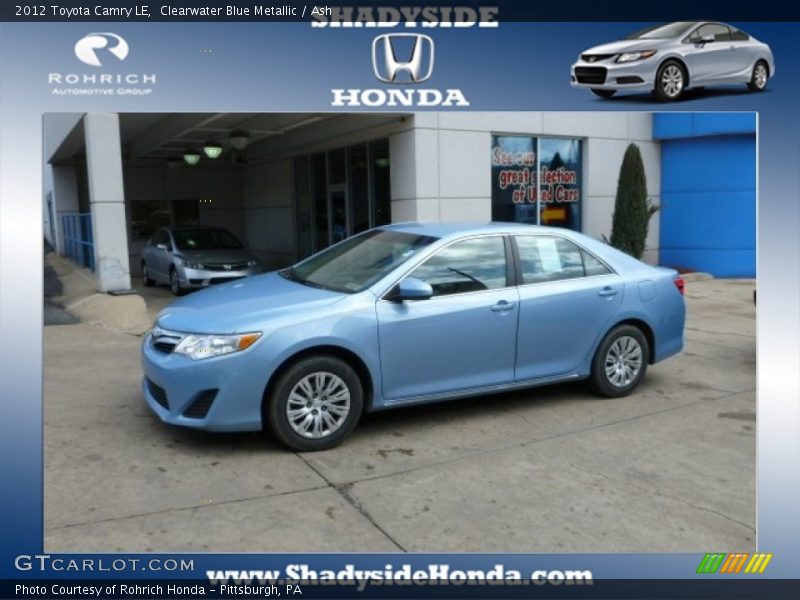 Clearwater Blue Metallic / Ash 2012 Toyota Camry LE