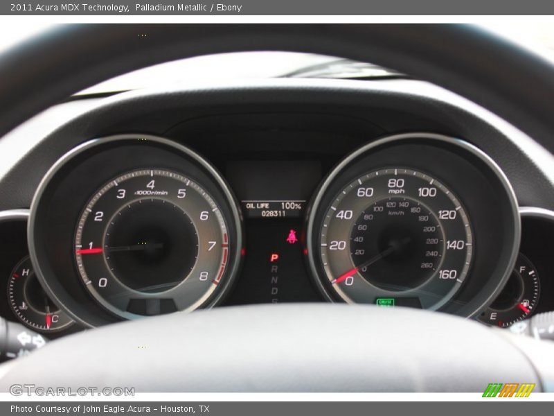 Palladium Metallic / Ebony 2011 Acura MDX Technology