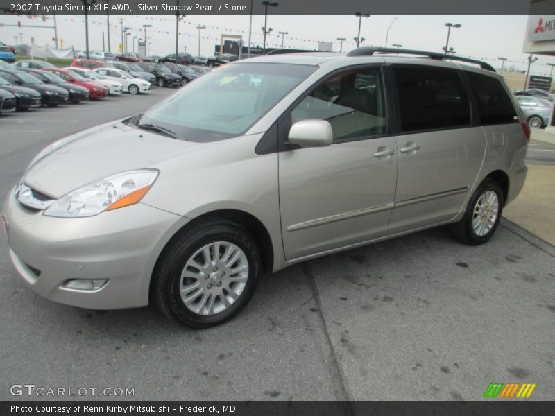 Silver Shadow Pearl / Stone 2007 Toyota Sienna XLE AWD