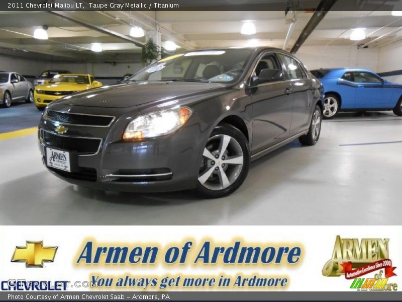 Taupe Gray Metallic / Titanium 2011 Chevrolet Malibu LT