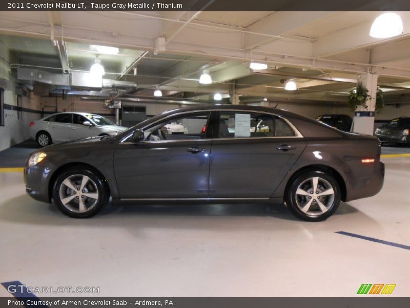 Taupe Gray Metallic / Titanium 2011 Chevrolet Malibu LT