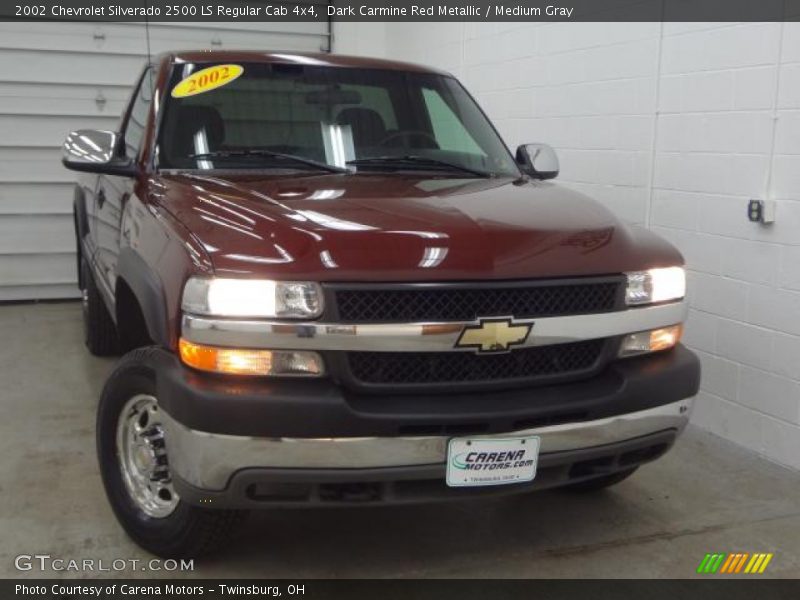 Dark Carmine Red Metallic / Medium Gray 2002 Chevrolet Silverado 2500 LS Regular Cab 4x4