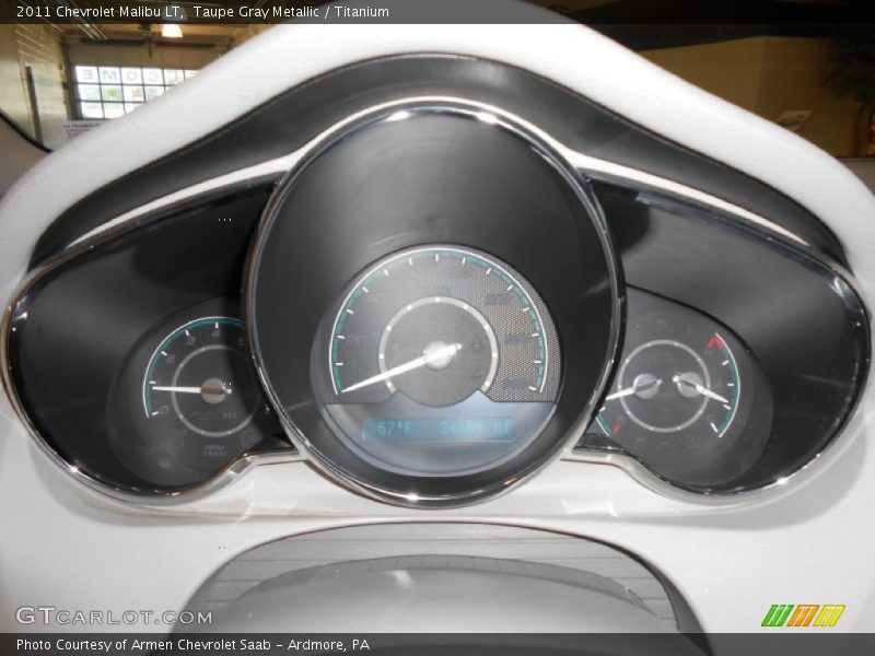 Taupe Gray Metallic / Titanium 2011 Chevrolet Malibu LT