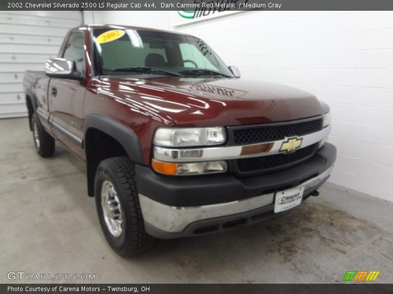Dark Carmine Red Metallic / Medium Gray 2002 Chevrolet Silverado 2500 LS Regular Cab 4x4