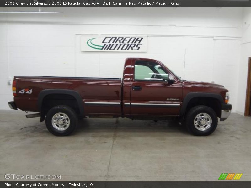 Dark Carmine Red Metallic / Medium Gray 2002 Chevrolet Silverado 2500 LS Regular Cab 4x4