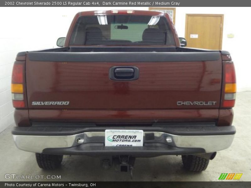 Dark Carmine Red Metallic / Medium Gray 2002 Chevrolet Silverado 2500 LS Regular Cab 4x4
