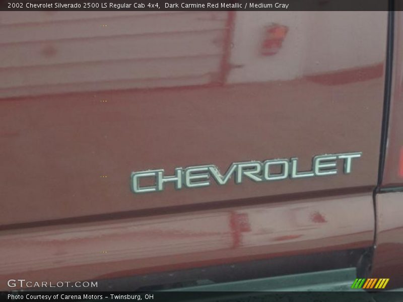 Dark Carmine Red Metallic / Medium Gray 2002 Chevrolet Silverado 2500 LS Regular Cab 4x4