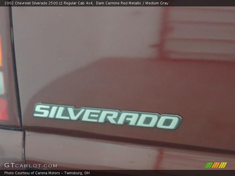 Dark Carmine Red Metallic / Medium Gray 2002 Chevrolet Silverado 2500 LS Regular Cab 4x4