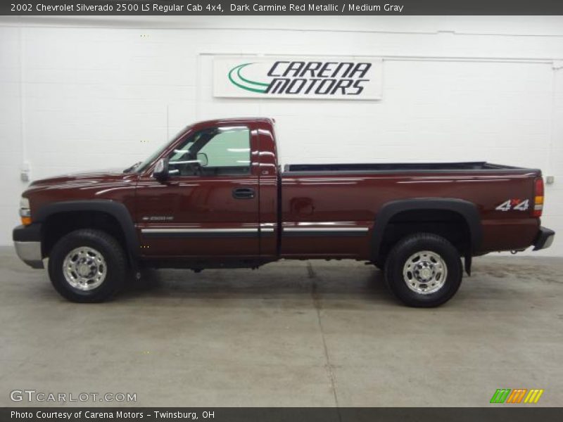 Dark Carmine Red Metallic / Medium Gray 2002 Chevrolet Silverado 2500 LS Regular Cab 4x4