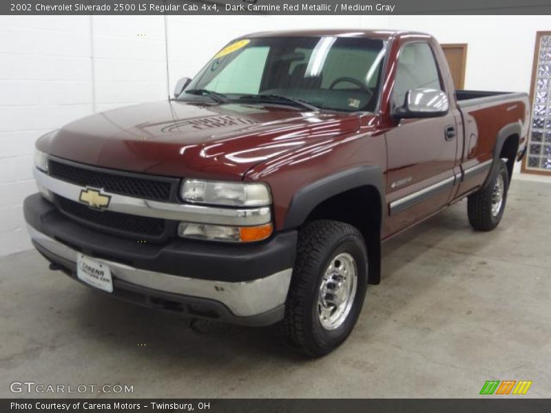 Dark Carmine Red Metallic / Medium Gray 2002 Chevrolet Silverado 2500 LS Regular Cab 4x4