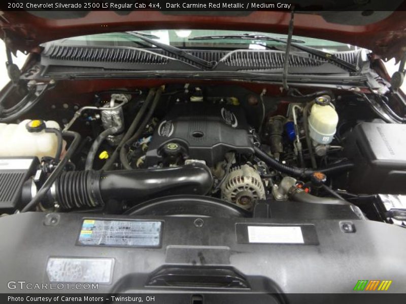 Dark Carmine Red Metallic / Medium Gray 2002 Chevrolet Silverado 2500 LS Regular Cab 4x4