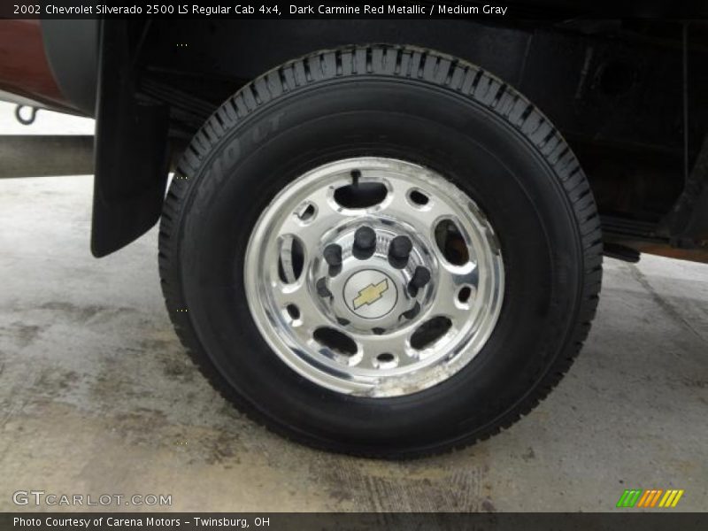 Dark Carmine Red Metallic / Medium Gray 2002 Chevrolet Silverado 2500 LS Regular Cab 4x4