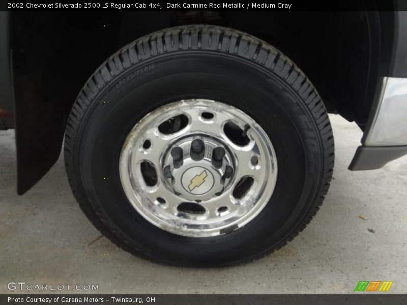 Dark Carmine Red Metallic / Medium Gray 2002 Chevrolet Silverado 2500 LS Regular Cab 4x4
