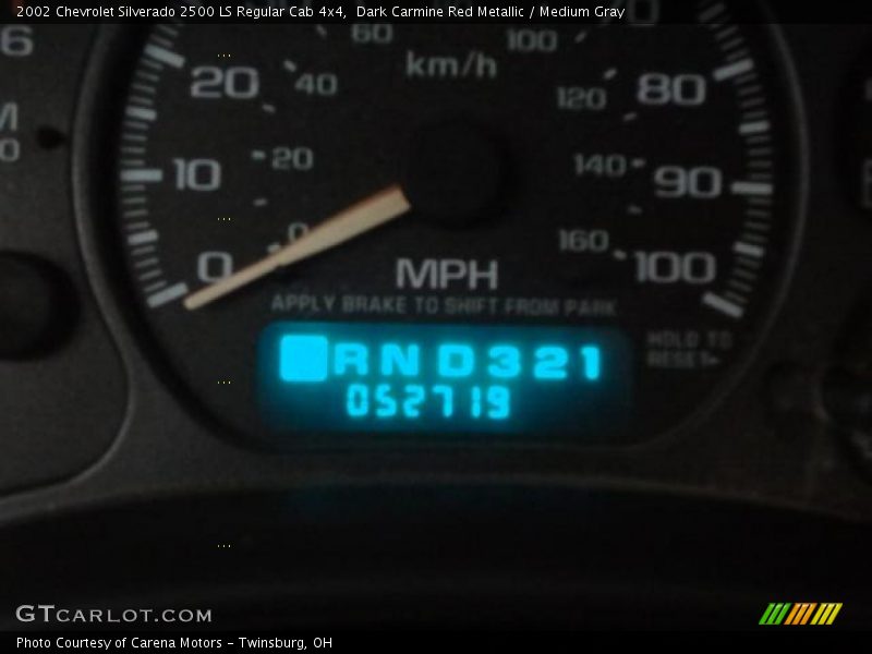 Dark Carmine Red Metallic / Medium Gray 2002 Chevrolet Silverado 2500 LS Regular Cab 4x4