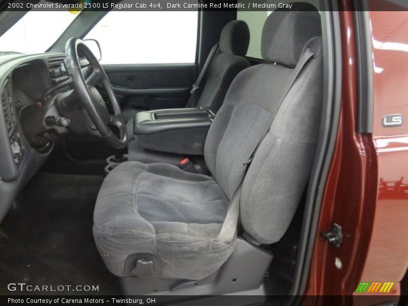 Dark Carmine Red Metallic / Medium Gray 2002 Chevrolet Silverado 2500 LS Regular Cab 4x4