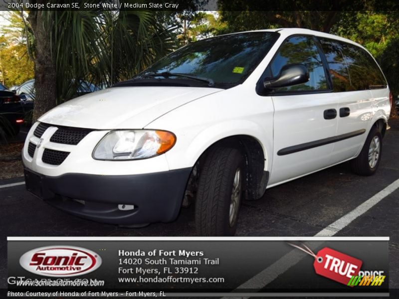 Stone White / Medium Slate Gray 2004 Dodge Caravan SE