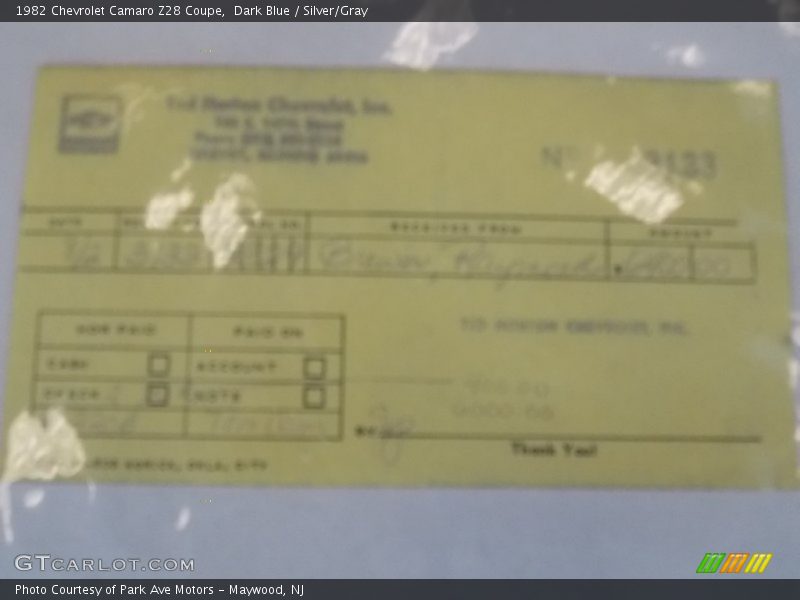 Dark Blue / Silver/Gray 1982 Chevrolet Camaro Z28 Coupe