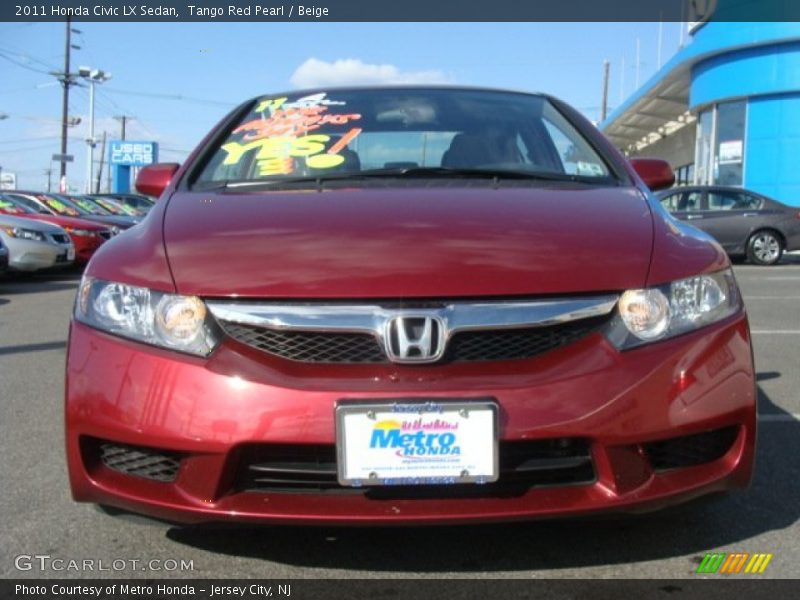 Tango Red Pearl / Beige 2011 Honda Civic LX Sedan