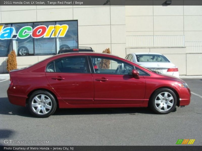 Tango Red Pearl / Beige 2011 Honda Civic LX Sedan