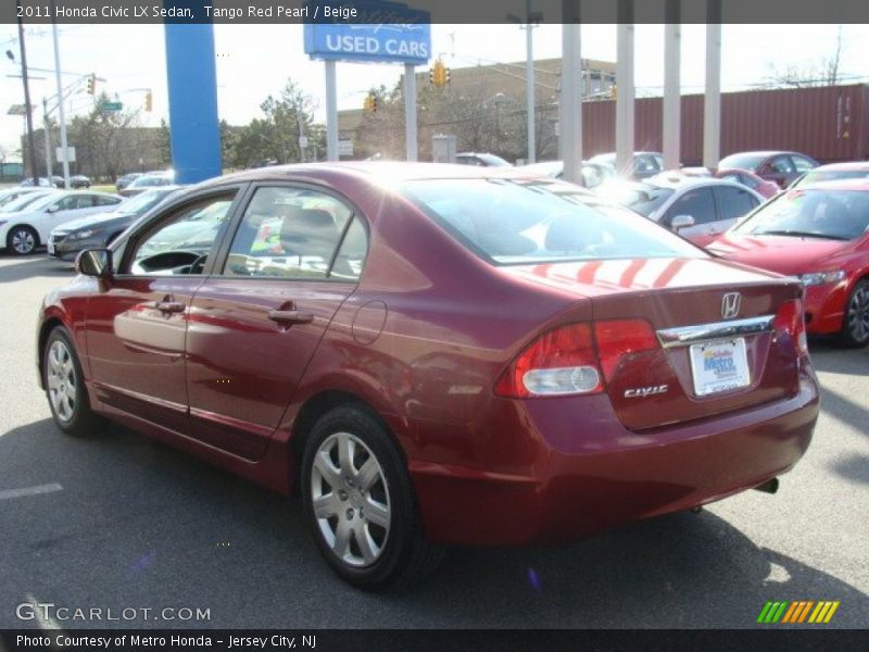 Tango Red Pearl / Beige 2011 Honda Civic LX Sedan