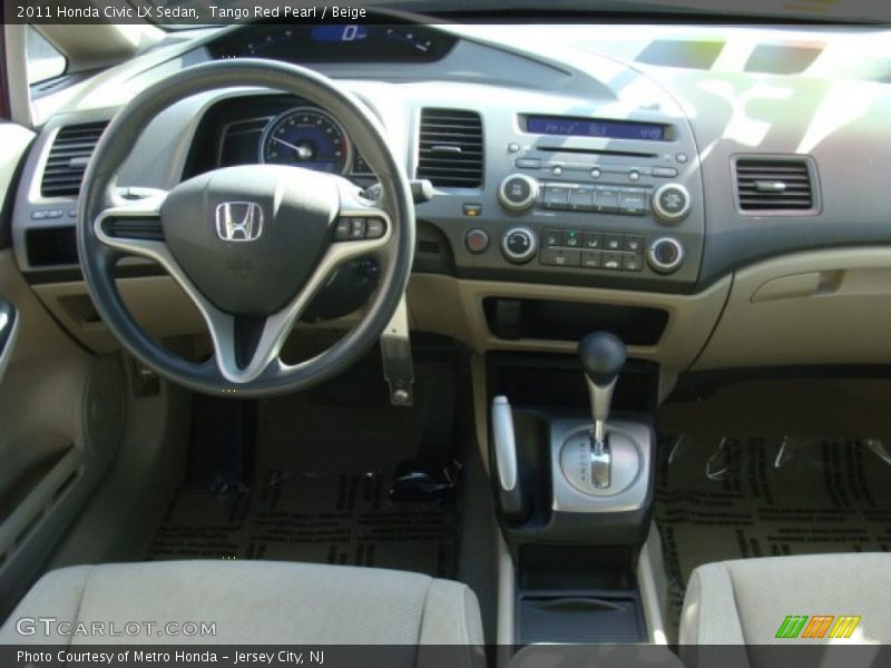 Tango Red Pearl / Beige 2011 Honda Civic LX Sedan