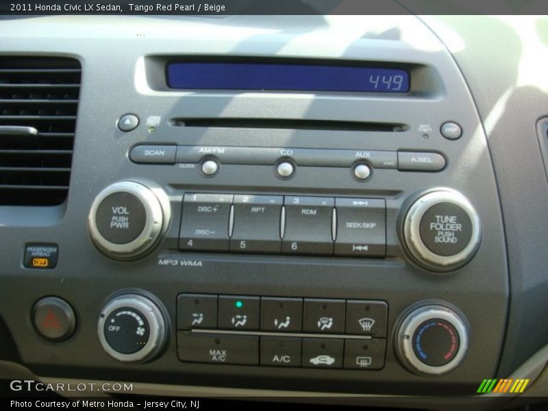 Tango Red Pearl / Beige 2011 Honda Civic LX Sedan