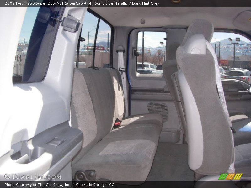 Sonic Blue Metallic / Dark Flint Grey 2003 Ford F250 Super Duty XLT SuperCab 4x4