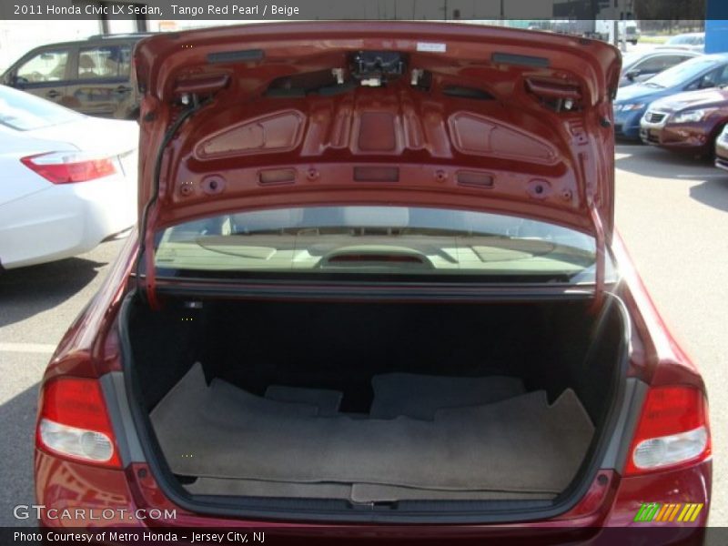 Tango Red Pearl / Beige 2011 Honda Civic LX Sedan