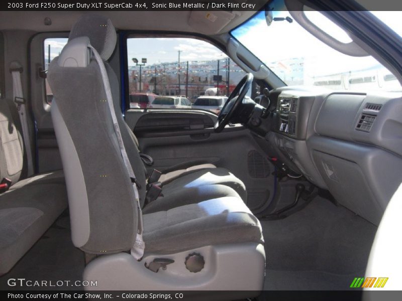 Sonic Blue Metallic / Dark Flint Grey 2003 Ford F250 Super Duty XLT SuperCab 4x4