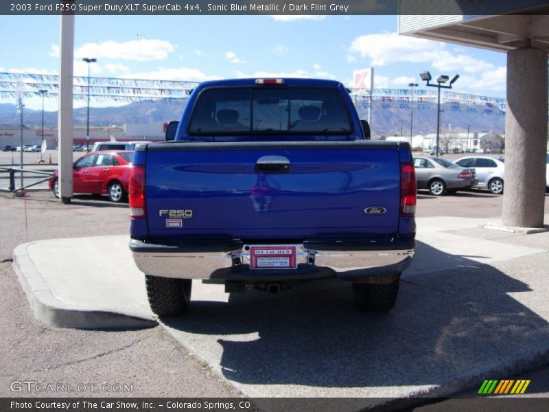 Sonic Blue Metallic / Dark Flint Grey 2003 Ford F250 Super Duty XLT SuperCab 4x4