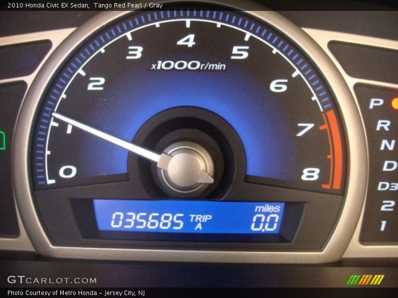 Tango Red Pearl / Gray 2010 Honda Civic EX Sedan