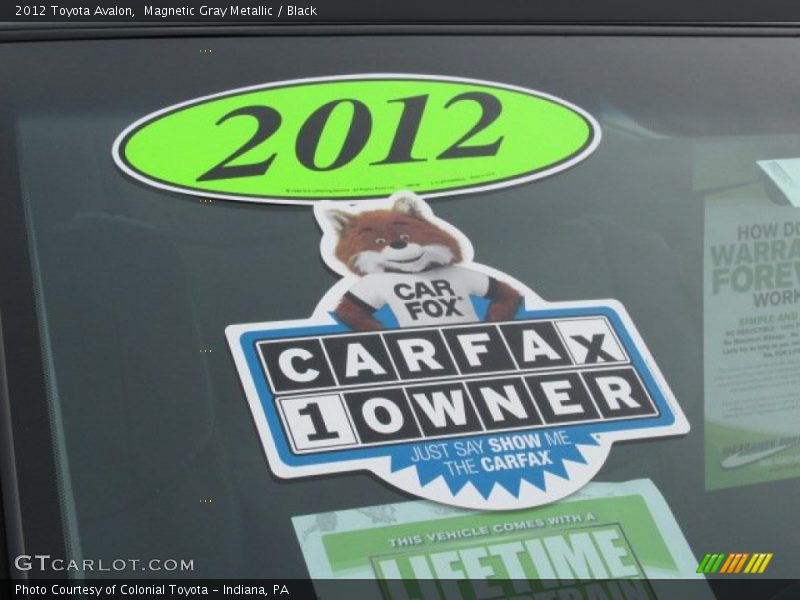 Magnetic Gray Metallic / Black 2012 Toyota Avalon