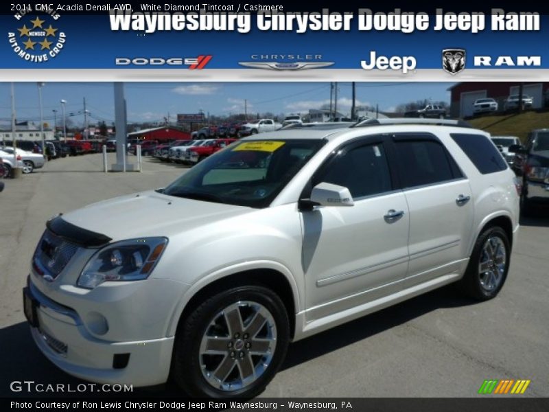 White Diamond Tintcoat / Cashmere 2011 GMC Acadia Denali AWD