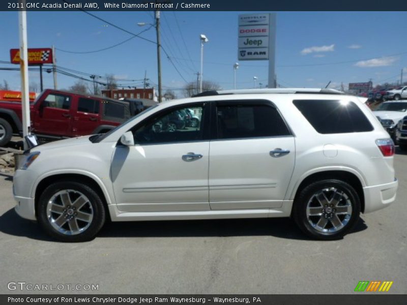 White Diamond Tintcoat / Cashmere 2011 GMC Acadia Denali AWD