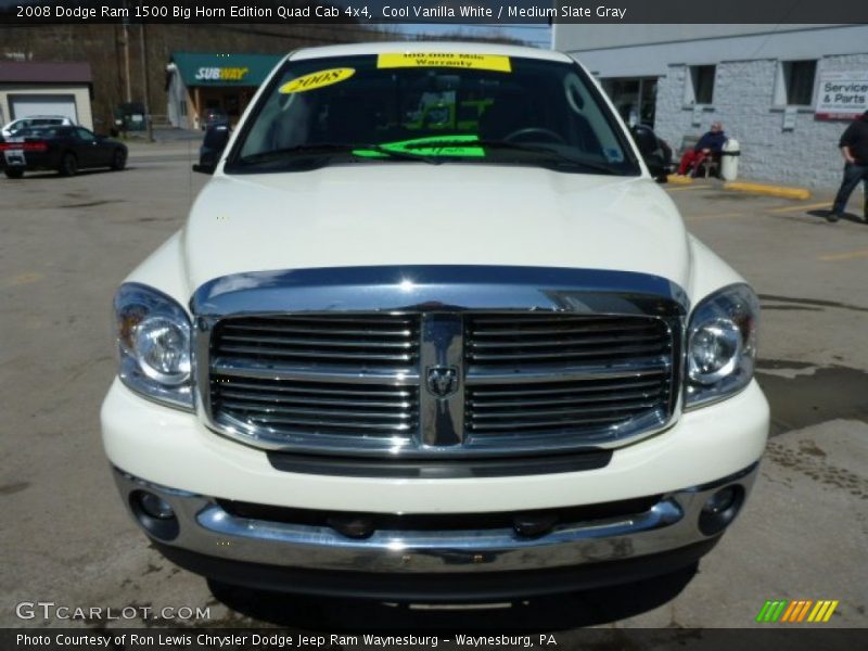 Cool Vanilla White / Medium Slate Gray 2008 Dodge Ram 1500 Big Horn Edition Quad Cab 4x4
