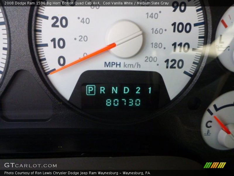 Cool Vanilla White / Medium Slate Gray 2008 Dodge Ram 1500 Big Horn Edition Quad Cab 4x4