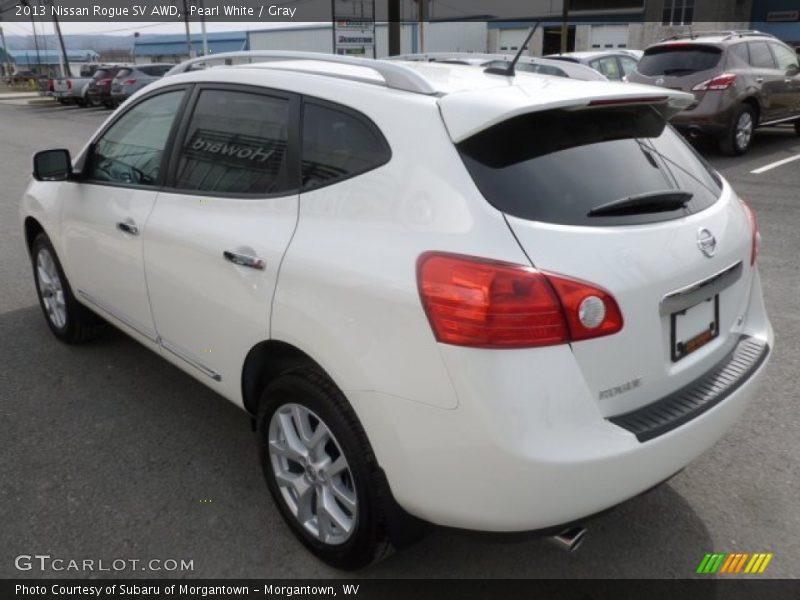 Pearl White / Gray 2013 Nissan Rogue SV AWD