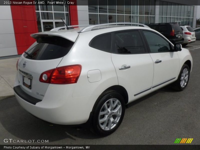 Pearl White / Gray 2013 Nissan Rogue SV AWD