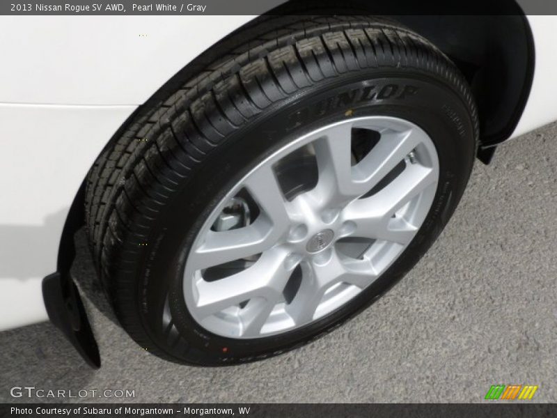 Pearl White / Gray 2013 Nissan Rogue SV AWD