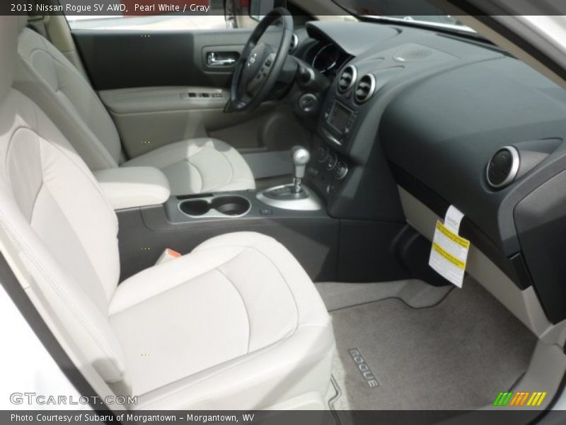 Pearl White / Gray 2013 Nissan Rogue SV AWD